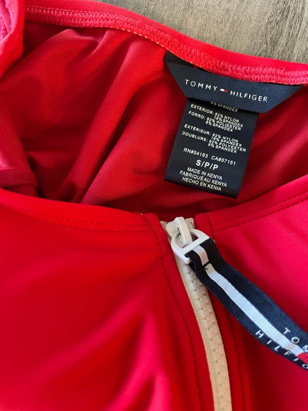 Tommy Hilfiger Red One Piece Swimsuit Zip Front NWT Small - Picture 6 of 7